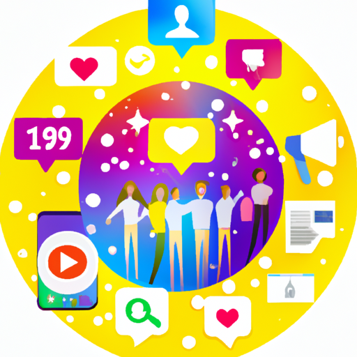 איור המציג אייקונים שונים של מדיה חברתית המעידים על החשיבות של נוכחות חזקה במדיה החברתית.